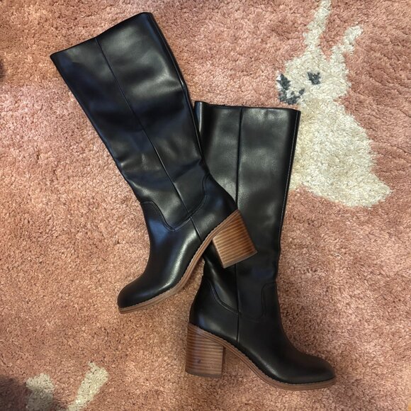 DV by Dolce Vita Shoes - DV Dolce Vita Women's Ullah Block-Heel Dress Boot Shoes High Black Size 7